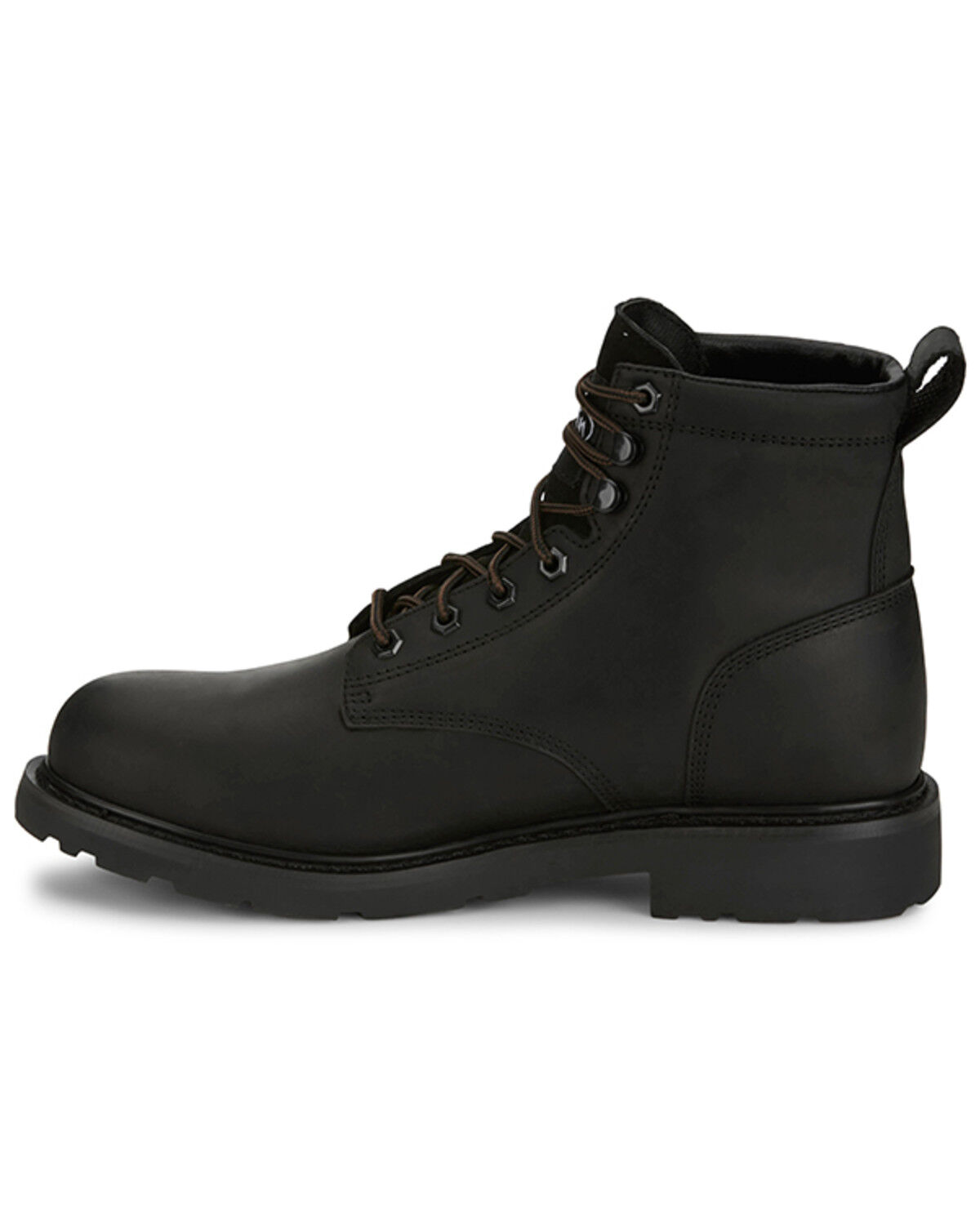 Image #3 - Justin Men's Dayworker Lace-Up Work Boots - Steel Toe, Black, hi-res