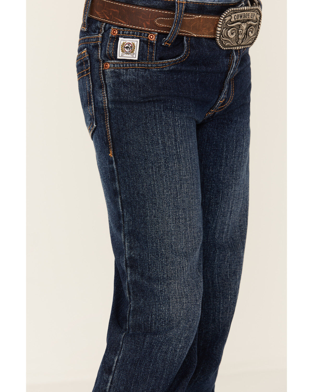 Image #2 - Cinch Boys' White Label Slim Straight Denim Jeans, Denim, hi-res