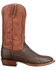 Lucchese Men's Brown Cecil Western Boots - Broad Square Toe, Brown, hi-res