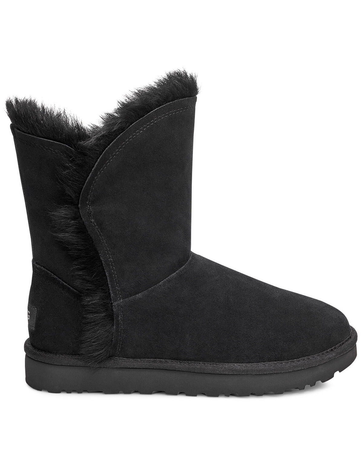ugg fluff boots black