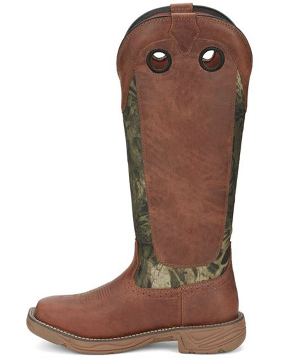 Image #3 - Justin Men's Rush Strike Camo Shaft Leather Pull On Snake Boots - Square Toe, , hi-res