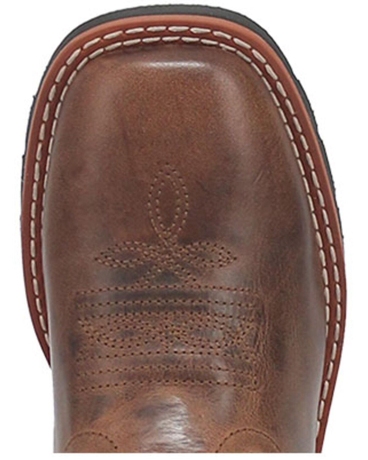 Image #6 - Dan Post Little Boys' Buckin' Around in the Buck Patriotic Western Boots - Broad Square Toe, Brown, hi-res