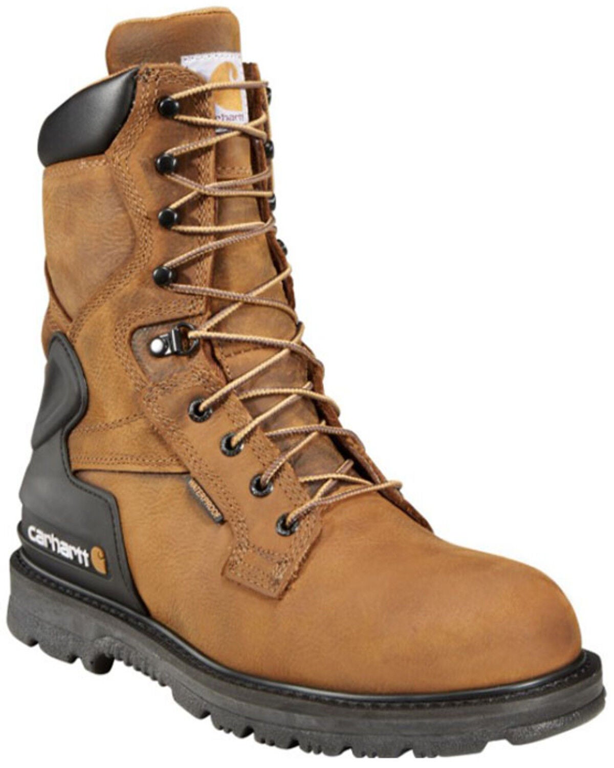 Carhartt Men's 8" Bison Waterproof Work Boots - Steel Toe, Bison, hi-res