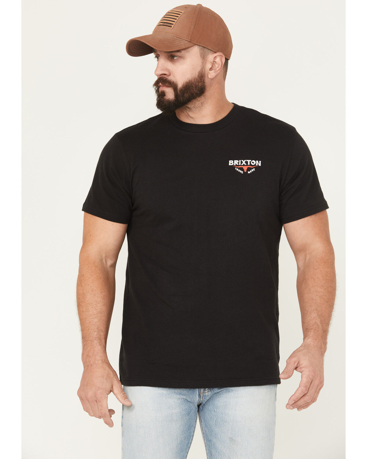 Image #2 - Brixton Men's Boot Barn Exclusive Rancho Short Sleeve Graphic T-Shirt, Black, hi-res