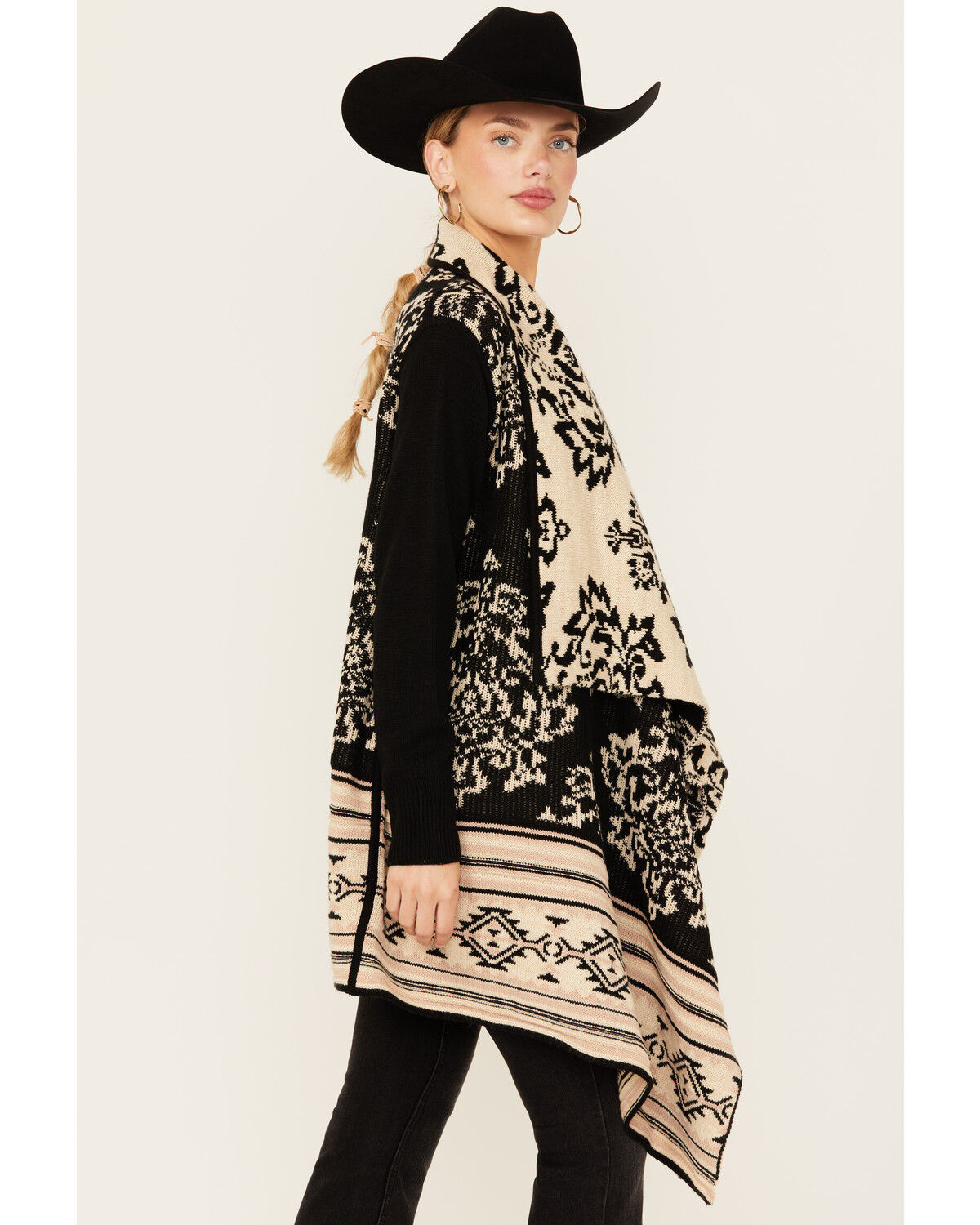 Image #1 - Shyanne Women's Reversible Shawl Cardigan, Black, hi-res