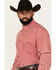 Image #2 - Cinch Men's Geo Print Long Sleeve Button-Down Western Shirt, Red, hi-res