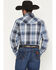 Image #4 - Ely Walker Men's Plaid Print Long Sleeve Pearl Snap Western Shirt, Blue, hi-res