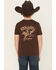 Image #1 - Rock & Roll Denim Boys' Bronco Rider Short Sleeve Graphic T-Shirt, Dark Brown, hi-res