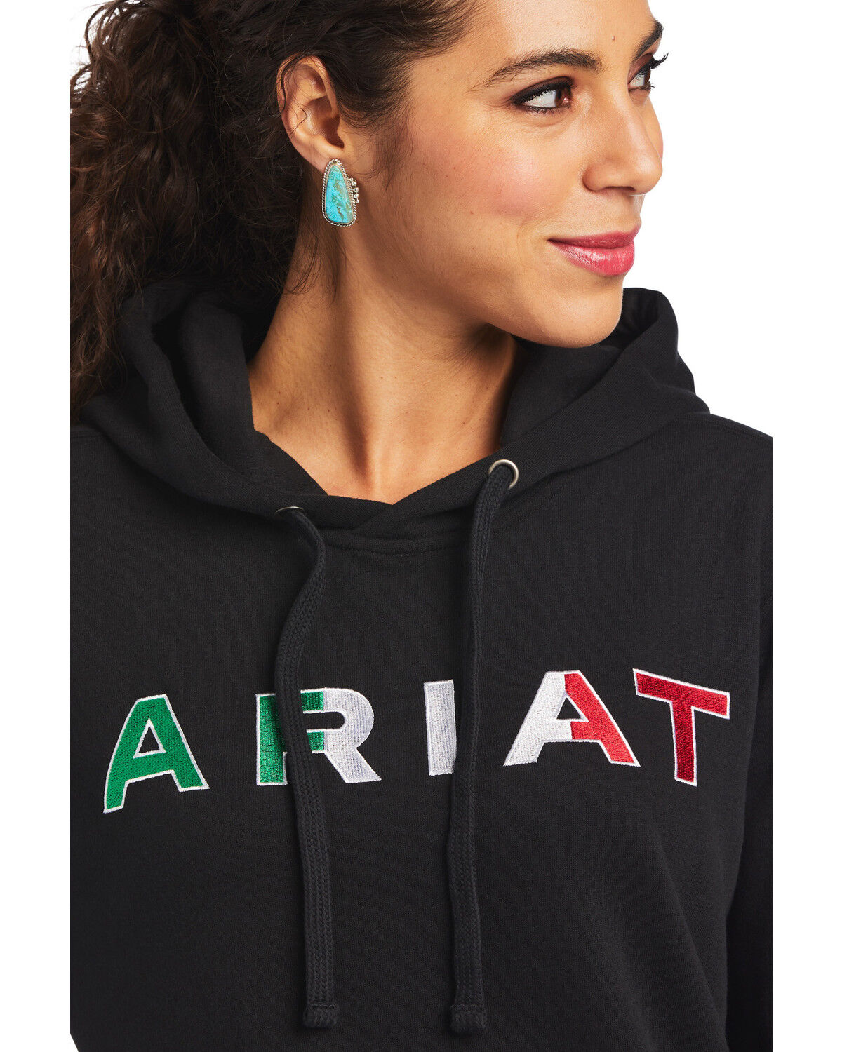 Image #2 - Ariat Women's Mexico Embroidered Logo Pullover Hoodie - Plus, Black, hi-res