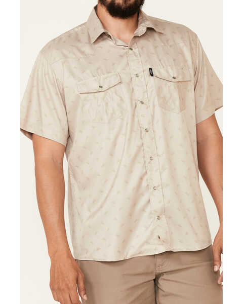Image #3 - Hooey Men's Punchy Print Habitat Sol Short Sleeve Pearl Snap Western Shirt , Tan, hi-res