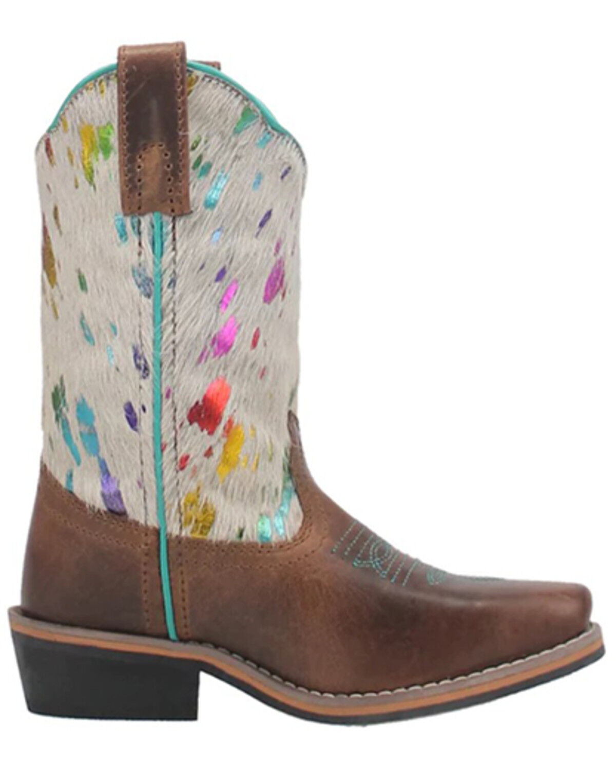 Image #2 - Dan Post Little Girls' Rumi Western Boots - Broad Square Toe, White, hi-res