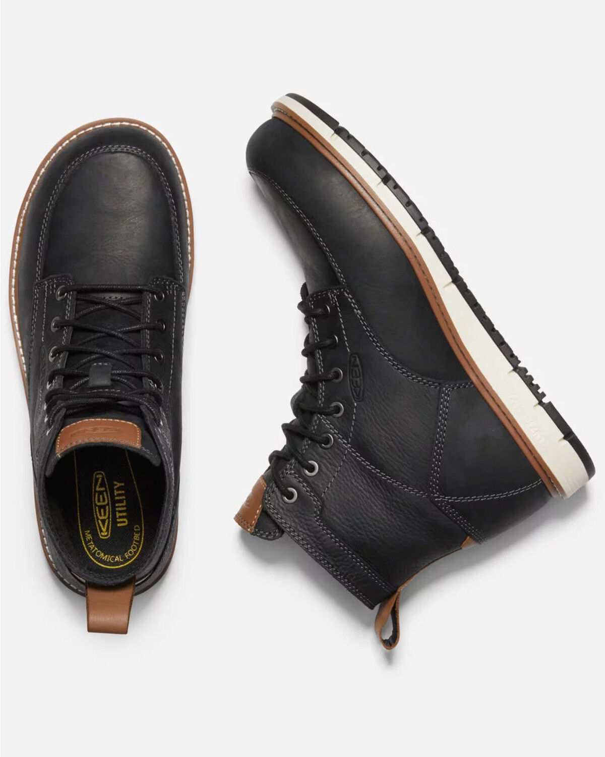 Image #3 - Keen Men's San Jose Moc Work Boots - Aluminum Toe, Black/brown, hi-res