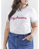 Image #6 - Wrangler® X Barbie™ Women's Denim Daydreams Slim Ringer Tee, White, hi-res