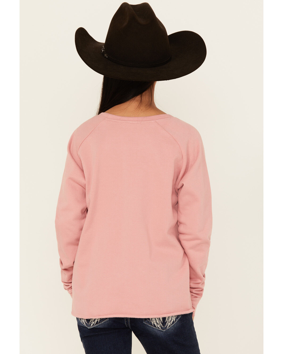 Image #4 - Roper Girls' Cowgirl Graphic Crewneck, Pink, hi-res