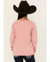 Image #4 - Roper Girls' Cowgirl Graphic Crewneck, Pink, hi-res