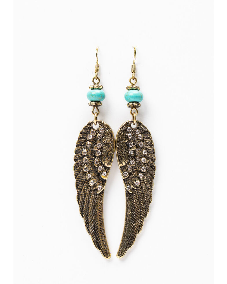 Shyanne Women's Gilded Gold Wing Earrings, Gold, hi-res