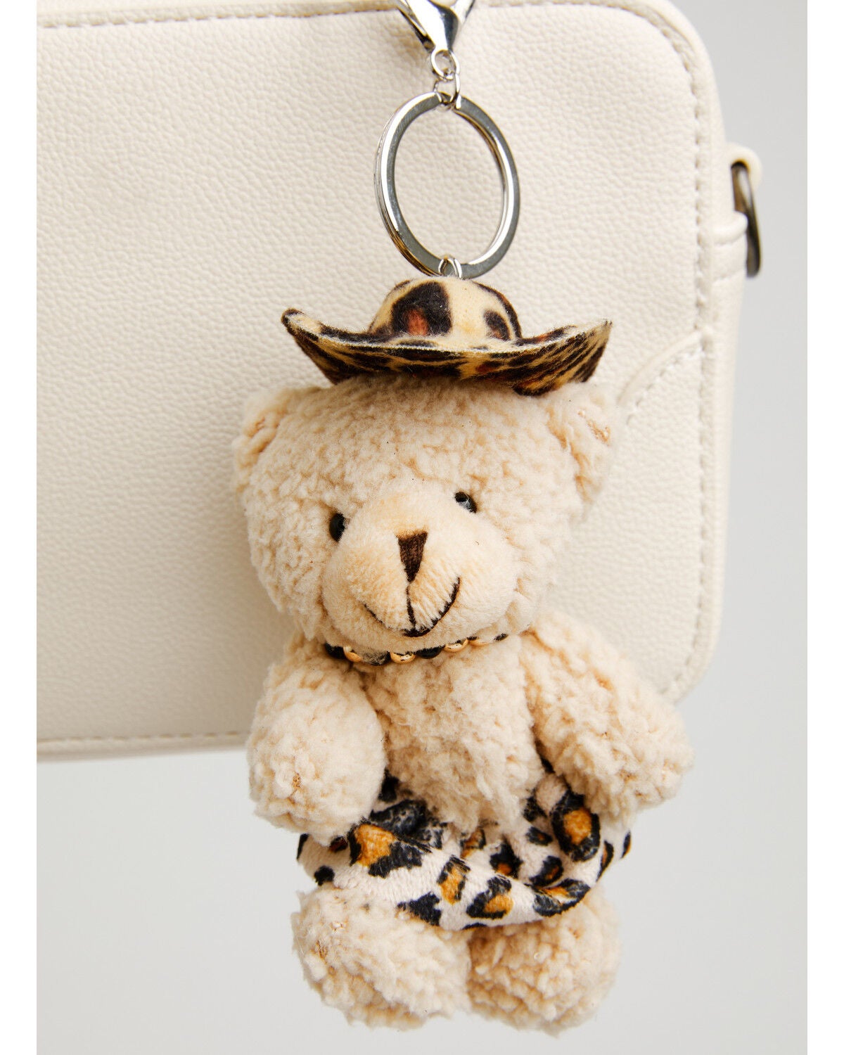 Shyanne Leopard Cowgirl Bear Bag Charm, Leopard, hi-res