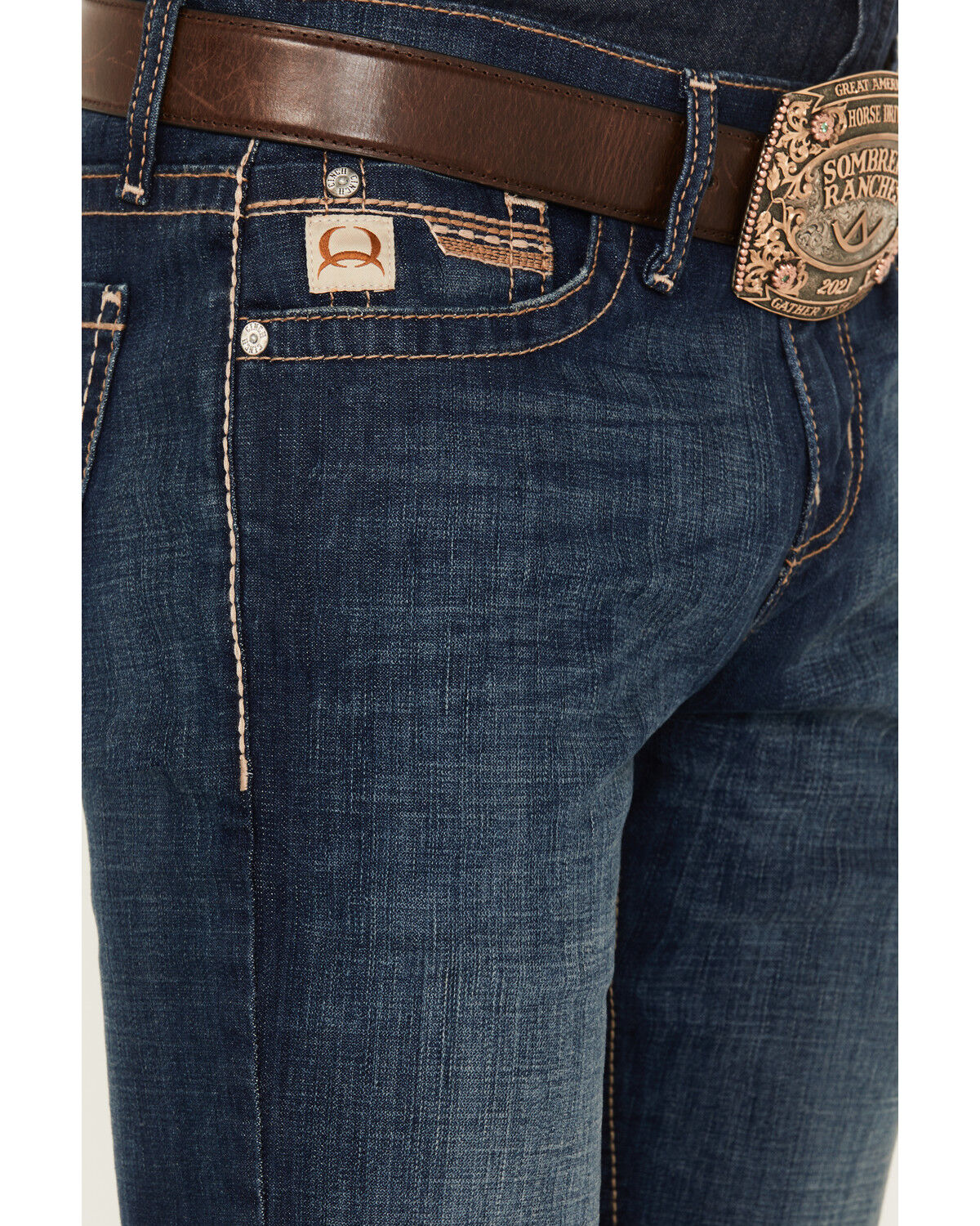 Image #2 - Cinch Men's Ian Medium Wash Stonewash Slim Bootcut Stretch Performance Jeans, Medium Wash, hi-res