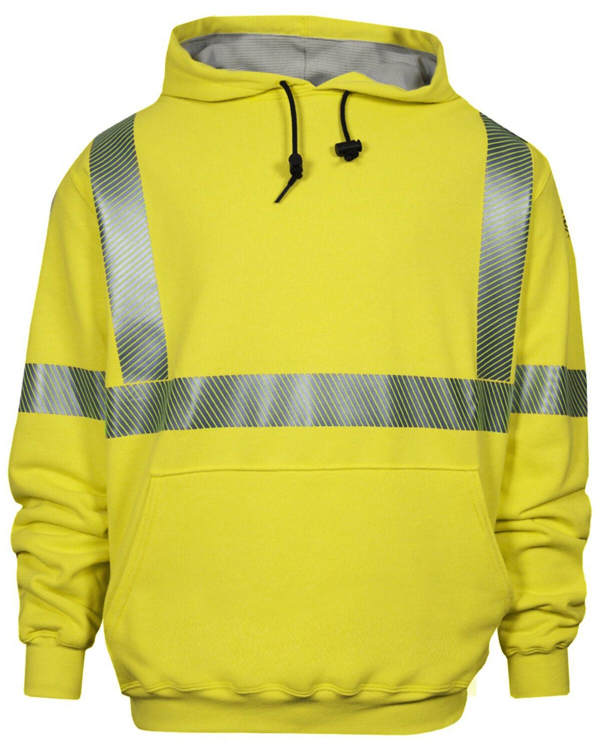 Image #1 - National Safety Apparel Men's 2X-3X FR Vizable Hi-Vis Waffle Weave Hooded Work Sweatshirt - Tall, , hi-res