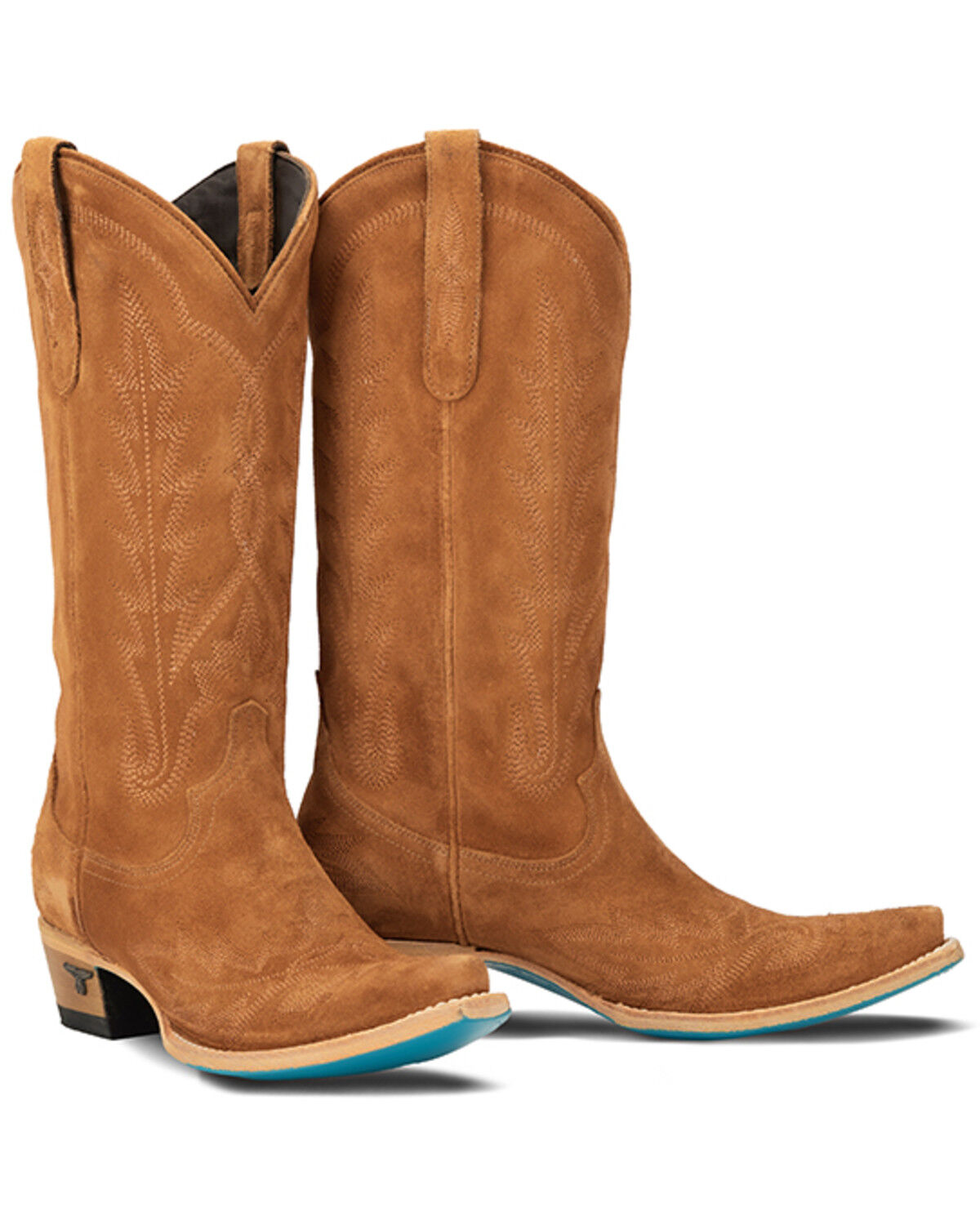 Image #1 - Lane Women's Lexington Suede Tall Western Boots - Snip Toe, Brown, hi-res