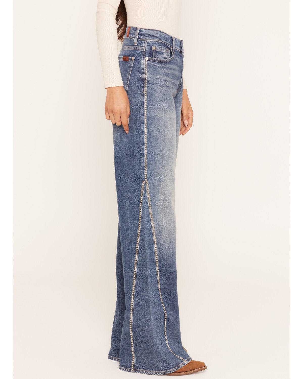 Image #2 - 7 For All Mankind Women's Lotta Avenue Medium Wash High Rise 32" Bootcut Stretch Denim Jeans, Medium Wash, hi-res