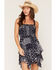 Image #1 - Ash & Violet Women's Bandana Print Hanky Hem Mini Dress, Navy, hi-res