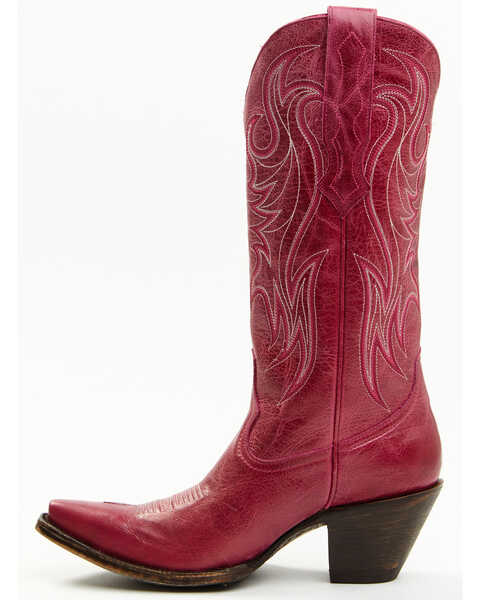 Image #3 - Idyllwind Women's Coming Up Roses Leather Western Boots - Snip Toe , Magenta, hi-res