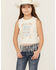 Image #1 - Shyanne Girls' Wild Like The West Fringe Graphic Tank Top, Cream, hi-res