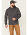 Image #1 - Brothers and Sons Men's Solid Heather Slub Long Sleeve Hooded Sweatshirt, Charcoal, hi-res