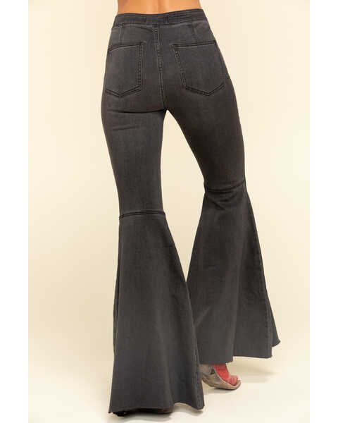 Image #4 - Free People Women's High Rise Dark Wash Just Float On Flare Jeans, Black, hi-res