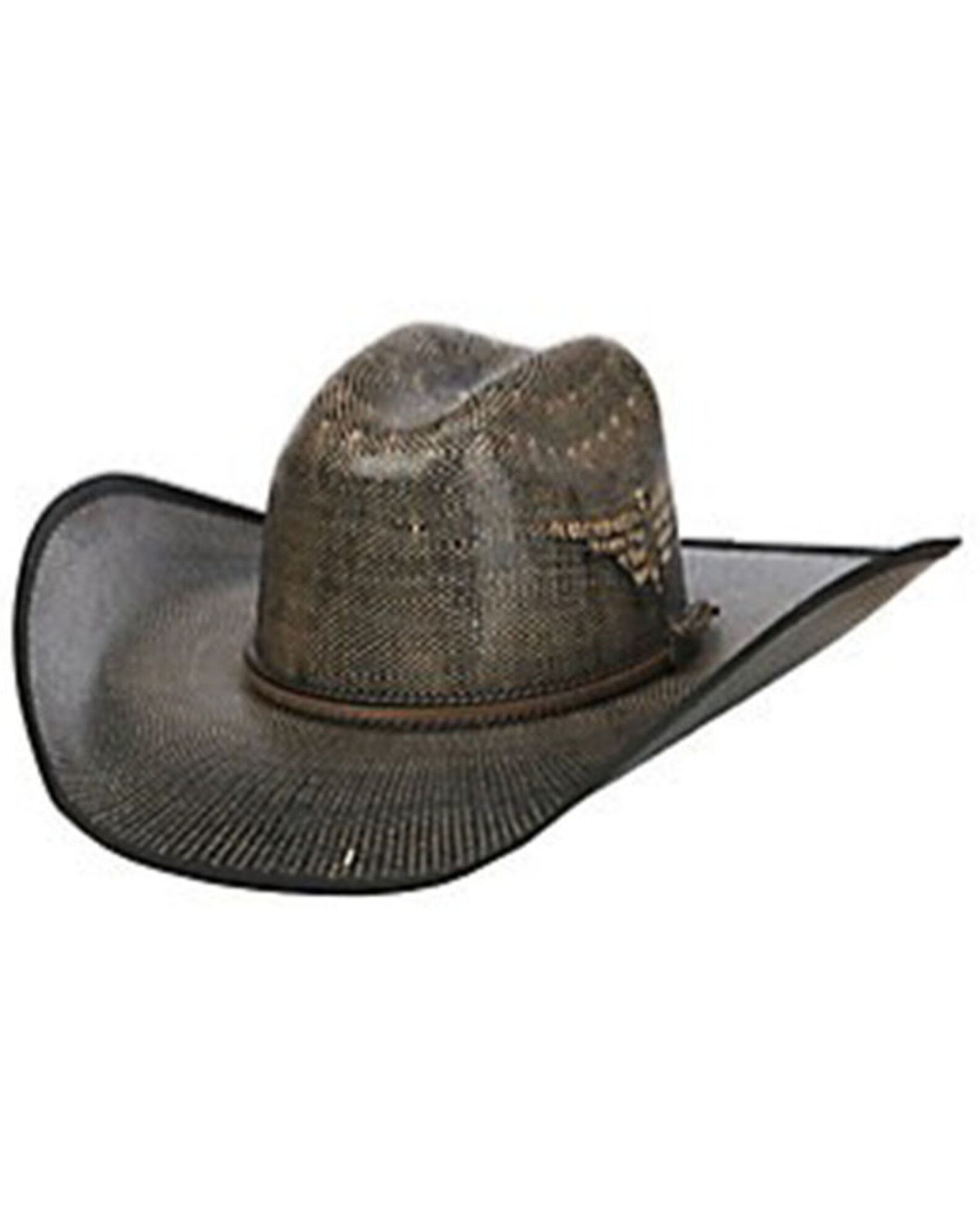 Justin Men s Black Fenix Bent Rail Midnight Bangora Straw Western