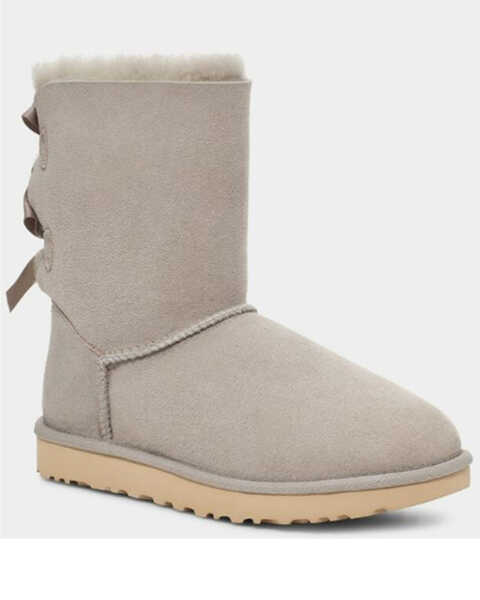 UGG Women's Bailey Bow II Boots - Round Toe , Light Grey, hi-res