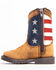 Image #3 - Cody James Toddler Boys' USA Flag Western Boots - Broad Square Toe, Brown, hi-res