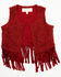 Image #1 - Shyanne Toddler Girls' Lace Fringe Vest, Brick Red, hi-res