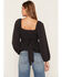 Image #4 - Originality Women's Boot Barn Exclusive Emma Double Layer Peplum Top, Charcoal, hi-res
