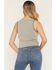 Image #4 - Blended Women's Embroidered Graphic Print Sleeveless Tank Top, Grey, hi-res