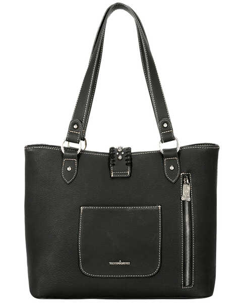 Image #2 - Montana West Women's Black & Turquoise Trinity Ranch Hair-on Cowhide Collection Concealed Carry Tote, Black, hi-res