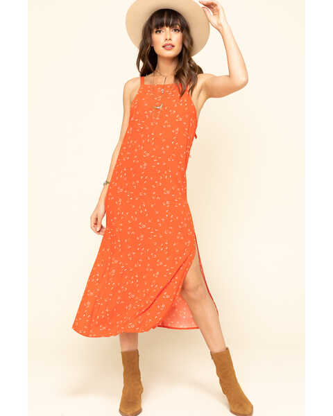 Others Follow Women's Floral Karla Midi Dress, Red, hi-res