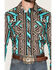 Image #3 - Rock & Roll Denim Men's Southwestern Print Long Sleeve Snap Stretch Western Shirt, Teal, hi-res