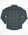 Wrangler Boys' Plaid Print Long Sleeve Snap Western Shirt , Grey, hi-res