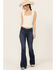 Image #1 - Shyanne Women's Dark Wash Delaney Flare Stretch Denim Jeans, Dark Wash, hi-res
