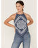 Image #1 - Rock & Roll Denim Women's Bandana Print Tank Top, Navy, hi-res