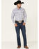 Rock 47 By Wrangler Men's Navy Paisley Print Long Sleeve Western Shirt , Navy, hi-res