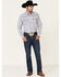 Image #2 - Rock 47 By Wrangler Men's Navy Paisley Print Long Sleeve Western Shirt , Navy, hi-res