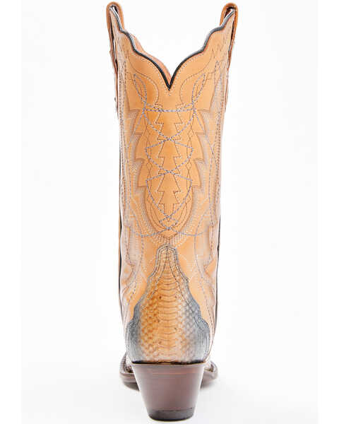 Image #5 - Dan Post Women's Zacatecas Exotic Watersnake Western Boots - Snip Toe, Beige/khaki, hi-res