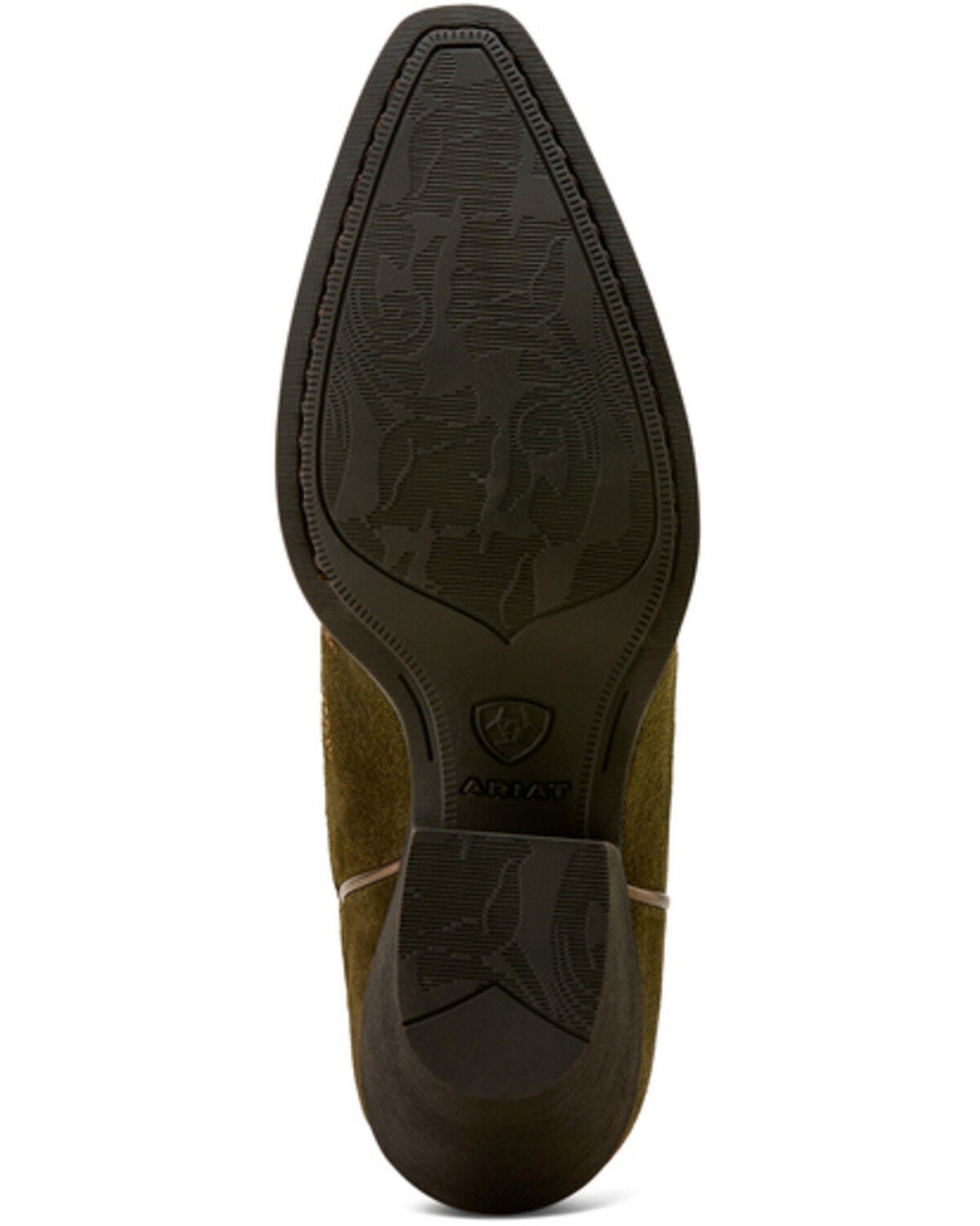 Image #5 - Ariat Women's Chandler Suede Western Booties - Snip Toe, Olive, hi-res