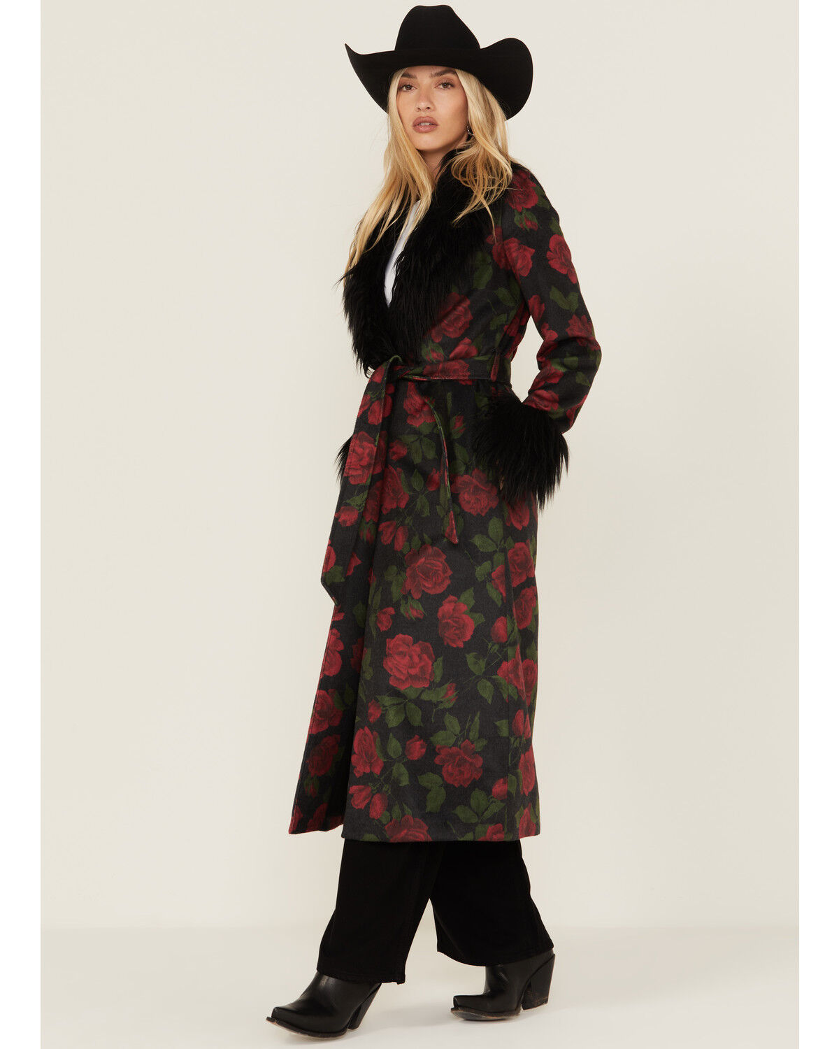 Image #1 - Show Me Your Mumu Women's Red Rose Long Coat, , hi-res