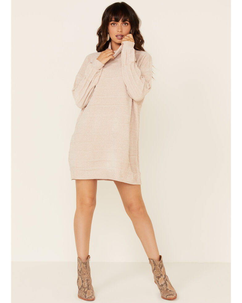 Sadie & Sage Women's Turtleneck Sweater Dress, Beige/khaki, hi-res