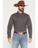Image #1 - RANK 45&reg; Men's Rough Road Geo Print Long Sleeve Button-Down Stretch Western Shirt, Navy, hi-res