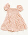 Image #3 - Yura Toddler Girls' Floral Print Short Sleeve Dress, Beige, hi-res